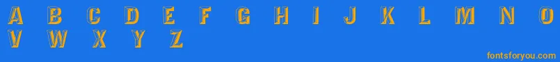 TejaratchiWd Font – Orange Fonts on Blue Background