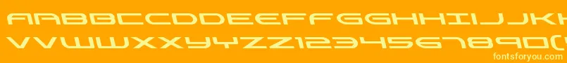 Antietamleft-Schriftart – Gelbe Schriften auf orangefarbenem Hintergrund