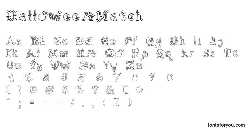 A fonte HalloweenMatch – alfabeto, números, caracteres especiais