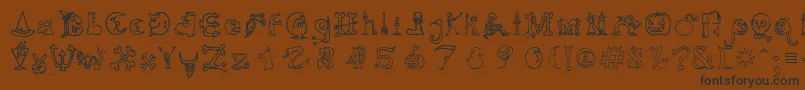 HalloweenMatch Font – Black Fonts on Brown Background