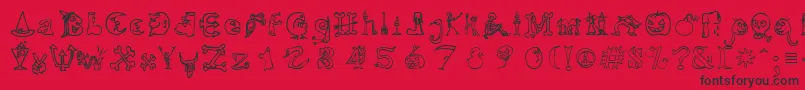 HalloweenMatch-Schriftart – Schwarze Schriften auf rotem Hintergrund