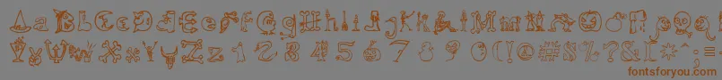 HalloweenMatch Font – Brown Fonts on Gray Background