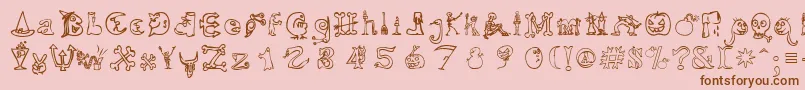 HalloweenMatch Font – Brown Fonts on Pink Background