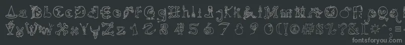 HalloweenMatch Font – Gray Fonts on Black Background