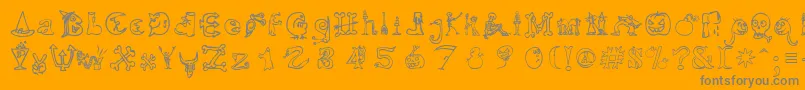HalloweenMatch Font – Gray Fonts on Orange Background
