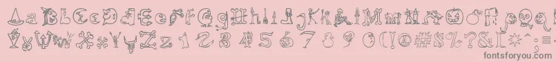 HalloweenMatch Font – Gray Fonts on Pink Background