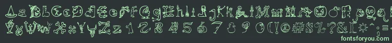 HalloweenMatch Font – Green Fonts on Black Background