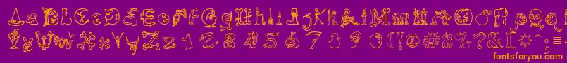 HalloweenMatch Font – Orange Fonts on Purple Background