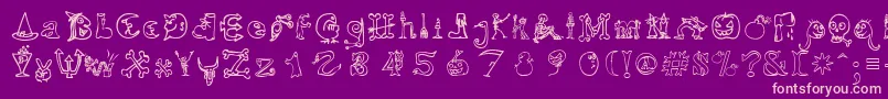 HalloweenMatch Font – Pink Fonts on Purple Background