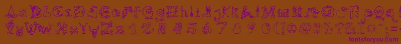 HalloweenMatch Font – Purple Fonts on Brown Background