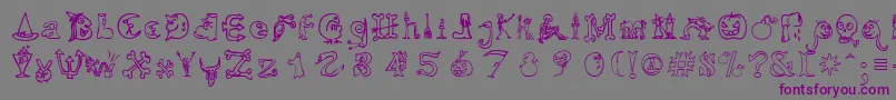 Шрифт HalloweenMatch – фиолетовые шрифты на сером фоне