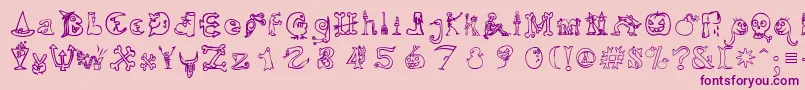 HalloweenMatch Font – Purple Fonts on Pink Background