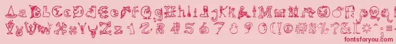 HalloweenMatch Font – Red Fonts on Pink Background