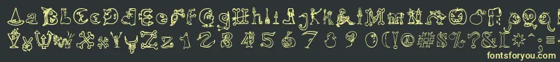 HalloweenMatch Font – Yellow Fonts on Black Background