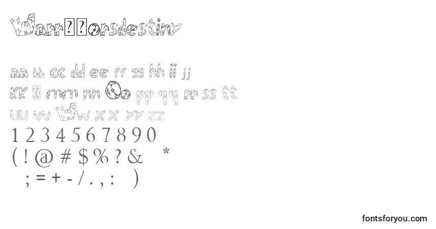 Шрифт WarrРЅorsDestiny – алфавит, цифры, специальные символы