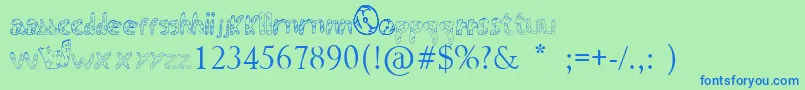 WarrРЅorsDestiny Font – Blue Fonts on Green Background