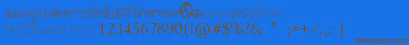 WarrРЅorsDestiny-fontti – ruskeat fontit sinisellä taustalla