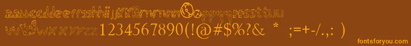 WarrРЅorsDestiny Font – Orange Fonts on Brown Background