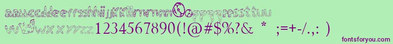 WarrРЅorsDestiny Font – Purple Fonts on Green Background