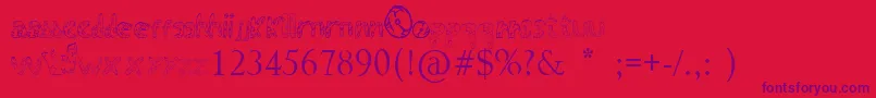 WarrРЅorsDestiny-fontti – violetit fontit punaisella taustalla
