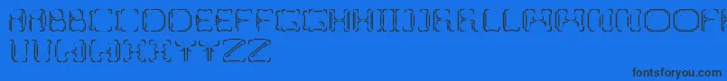 UpupDowndown-Schriftart – Schwarze Schriften auf blauem Hintergrund