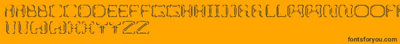 Fonte UpupDowndown – fontes pretas em um fundo laranja