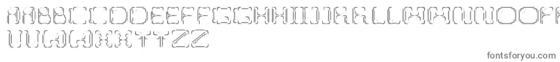 UpupDowndown-fontti – harmaat kirjasimet valkoisella taustalla