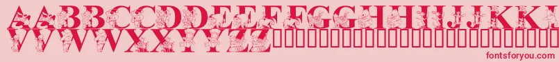 LmsLetsPretendWithFriends Font – Red Fonts on Pink Background