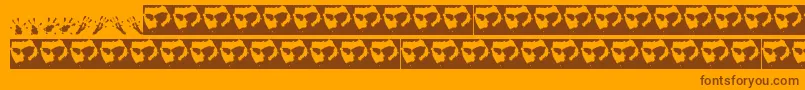 Saiba mais sobre a fonte Ratpaws Fonte Ratpaws – fontes marrons em um fundo laranja