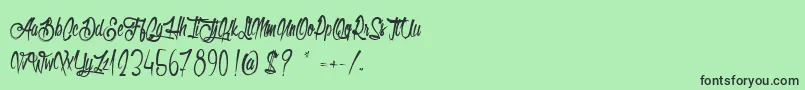 OlympicBranding Font – Black Fonts on Green Background
