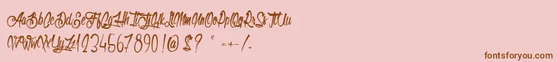 OlympicBranding Font – Brown Fonts on Pink Background