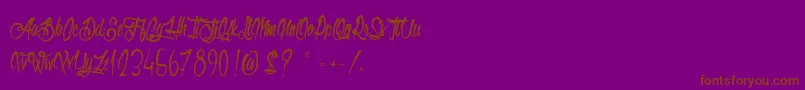 フォントOlympicBranding – 紫色の背景に茶色のフォント