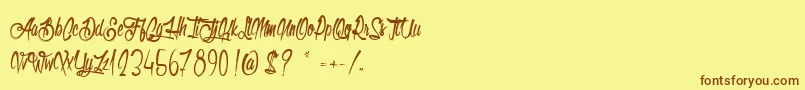 OlympicBranding Font – Brown Fonts on Yellow Background