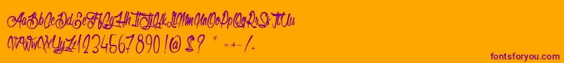 OlympicBranding Font – Purple Fonts on Orange Background