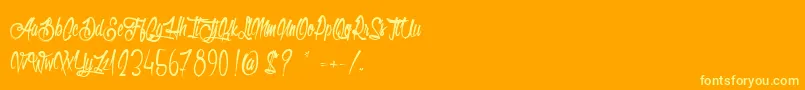 OlympicBranding Font – Yellow Fonts on Orange Background