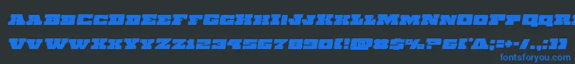 Chicagoexpressemital Font – Blue Fonts on Black Background