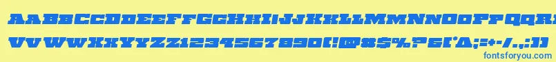 Chicagoexpressemital Font – Blue Fonts on Yellow Background