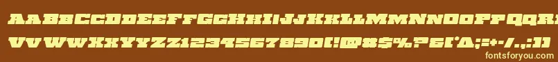 Chicagoexpressemital-fontti – keltaiset fontit ruskealla taustalla