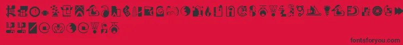 Weitere Informationen zur Larasukma-Schriftart Larasukma-Schriftart – Schwarze Schriften auf rotem Hintergrund