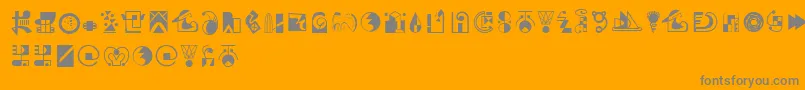 Larasukma-Schriftart – Graue Schriften auf orangefarbenem Hintergrund