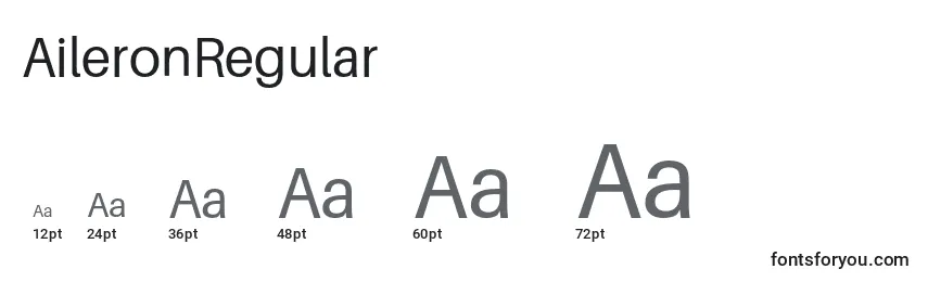Размеры шрифта AileronRegular