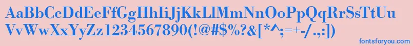 BodonistdMediumRegular Font – Blue Fonts on Pink Background