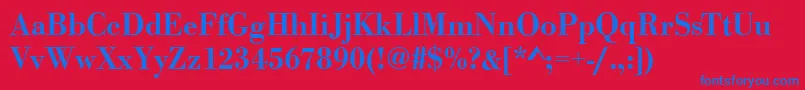 フォントBodonistdMediumRegular – 赤い背景に青い文字