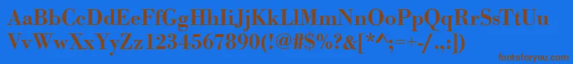 Шрифт BodonistdMediumRegular – коричневые шрифты на синем фоне