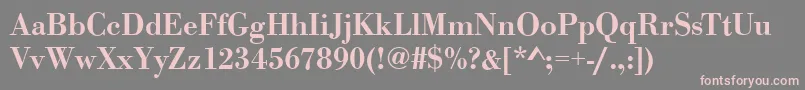 BodonistdMediumRegular-Schriftart – Rosa Schriften auf grauem Hintergrund