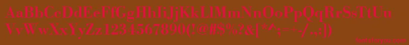 BodonistdMediumRegular-Schriftart – Rote Schriften auf braunem Hintergrund