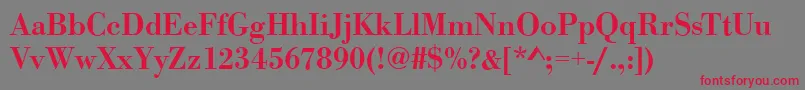 BodonistdMediumRegular-Schriftart – Rote Schriften auf grauem Hintergrund