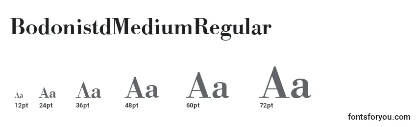 Размеры шрифта BodonistdMediumRegular
