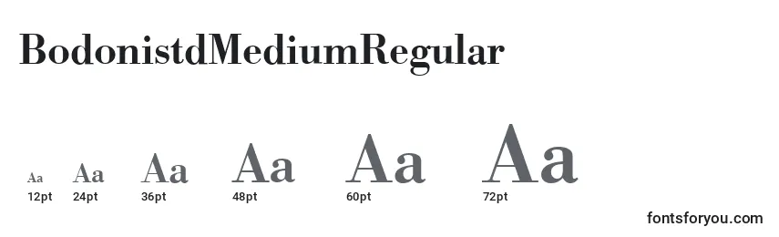 Tamaños de fuente BodonistdMediumRegular