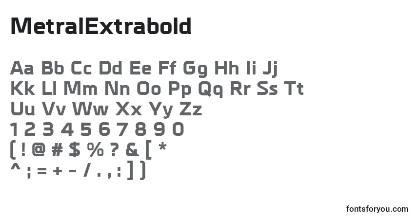 Czcionka MetralExtrabold – alfabet, cyfry, specjalne znaki